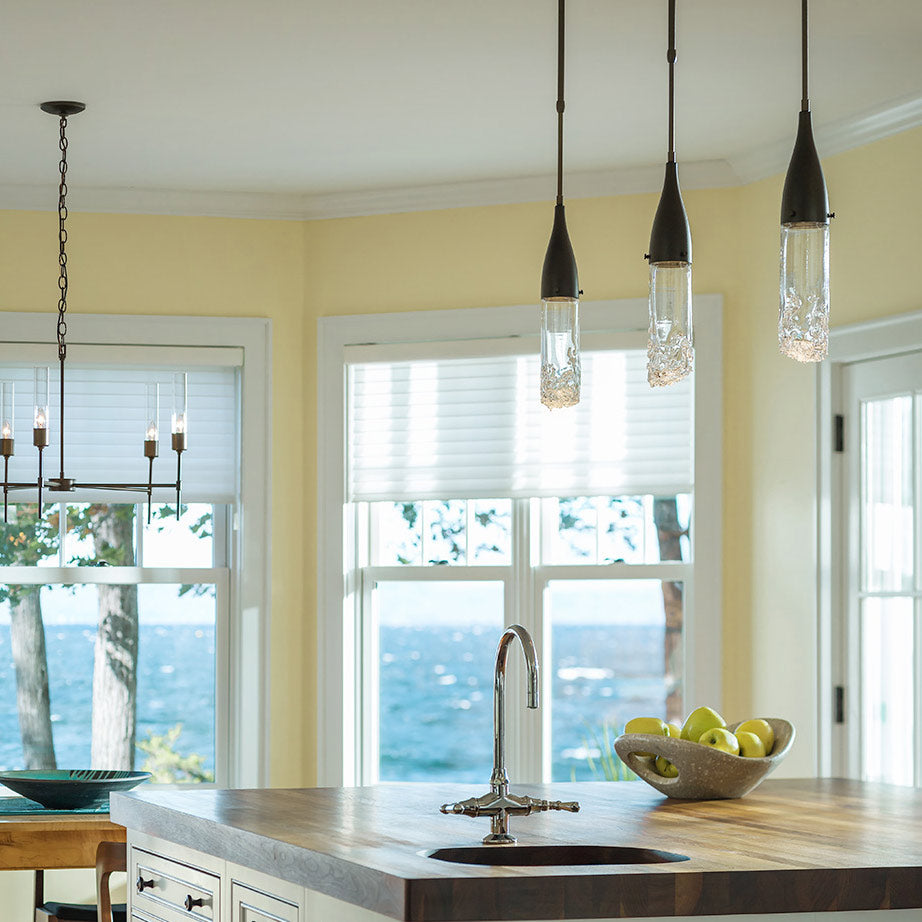 Fritz Glass Mini Pendant Light in kitchen.