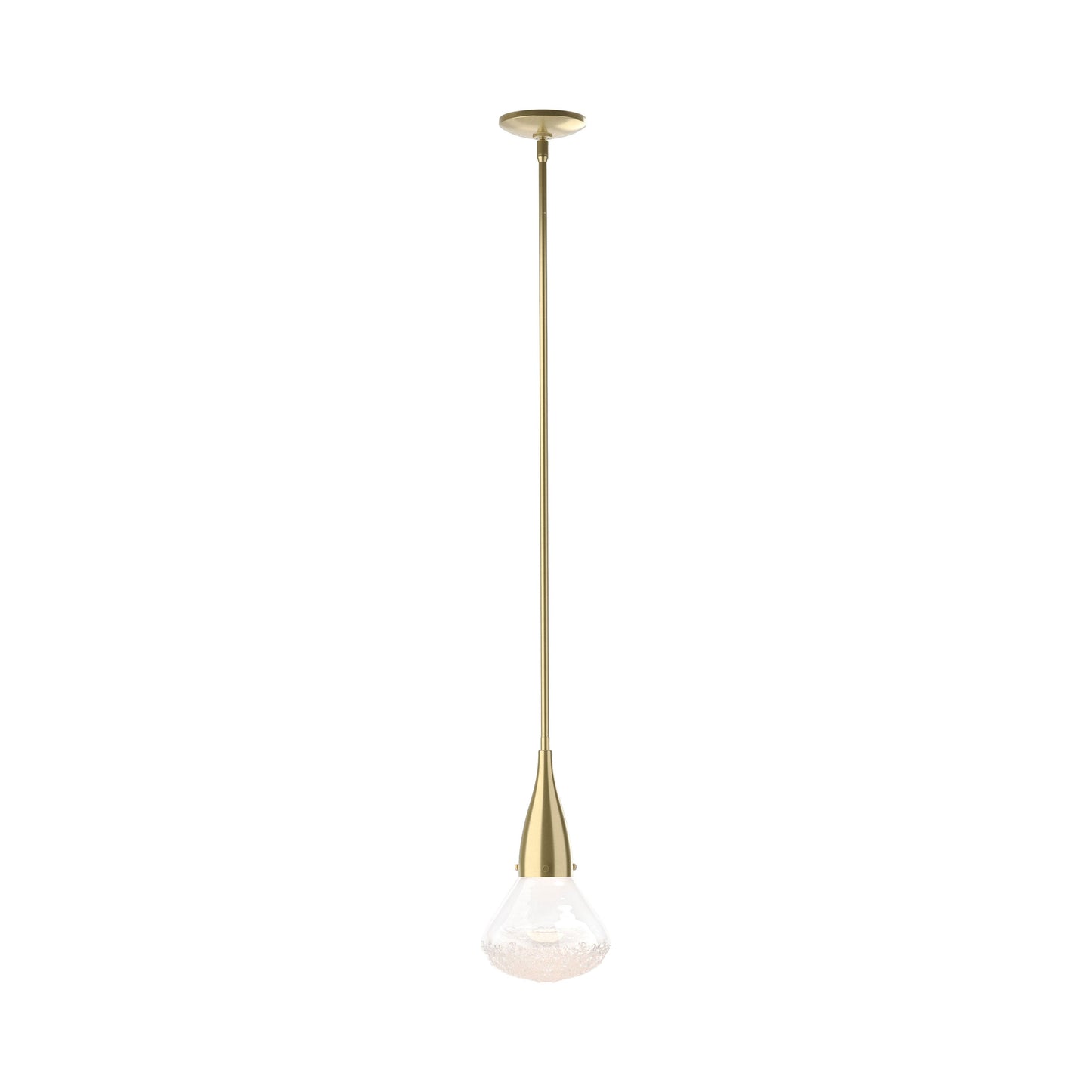 Fritz Single Pendant Light in Modern Brass.