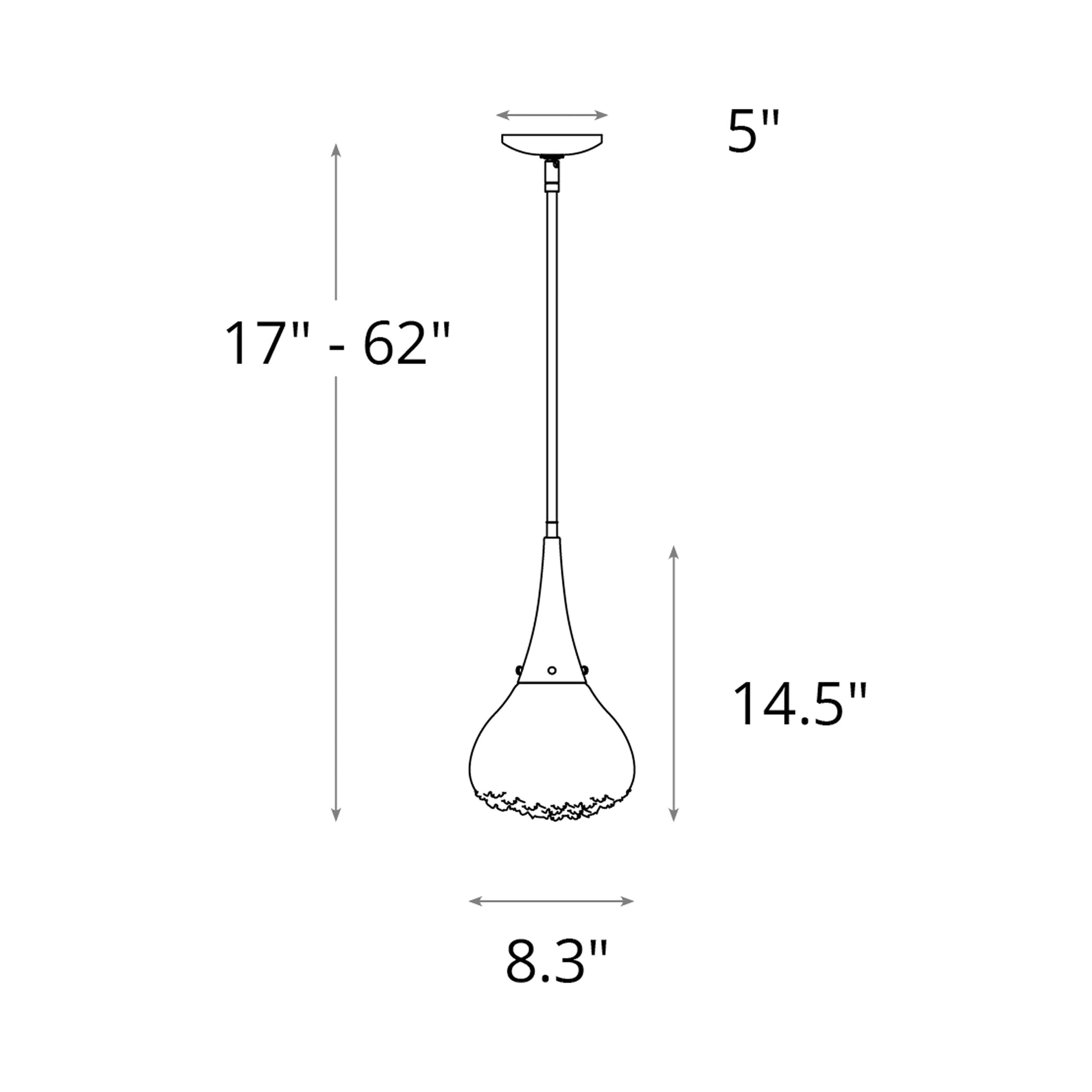 Fritz Single Pendant Light - line drawing.