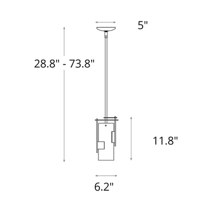 Fullered Impressions Pendant Light - line drawing.
