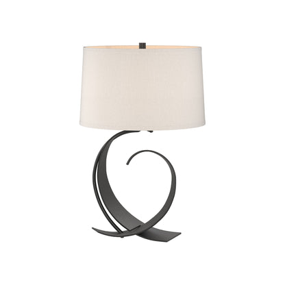 Fullered Impressions Table Lamp in Black/Flax (Medium).