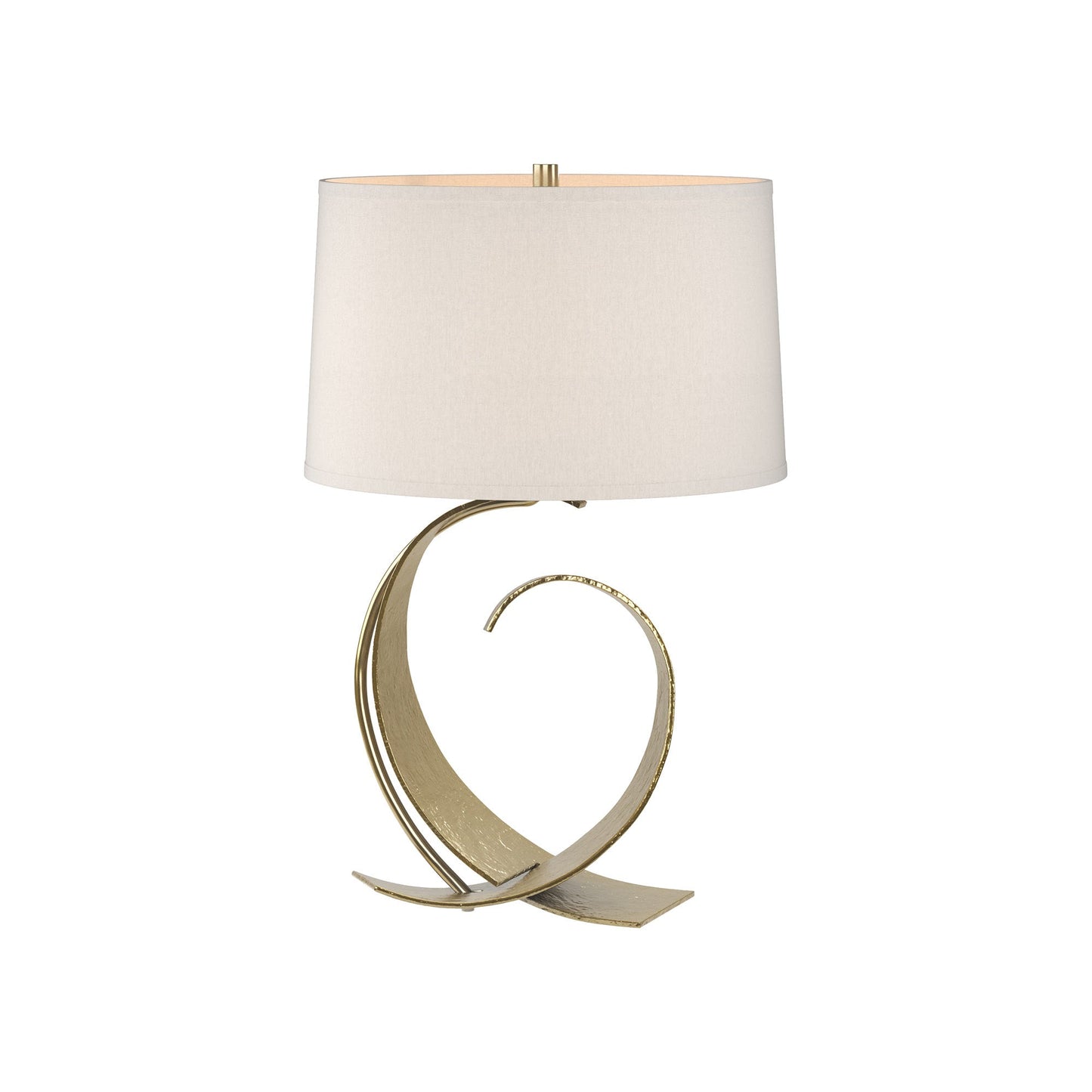 Fullered Impressions Table Lamp in Modern Brass/Flax (Medium).