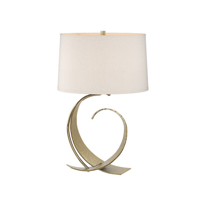 Fullered Impressions Table Lamp in Modern Brass/Flax (Medium).