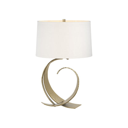 Fullered Impressions Table Lamp in Modern Brass/Natural Anna (Medium).