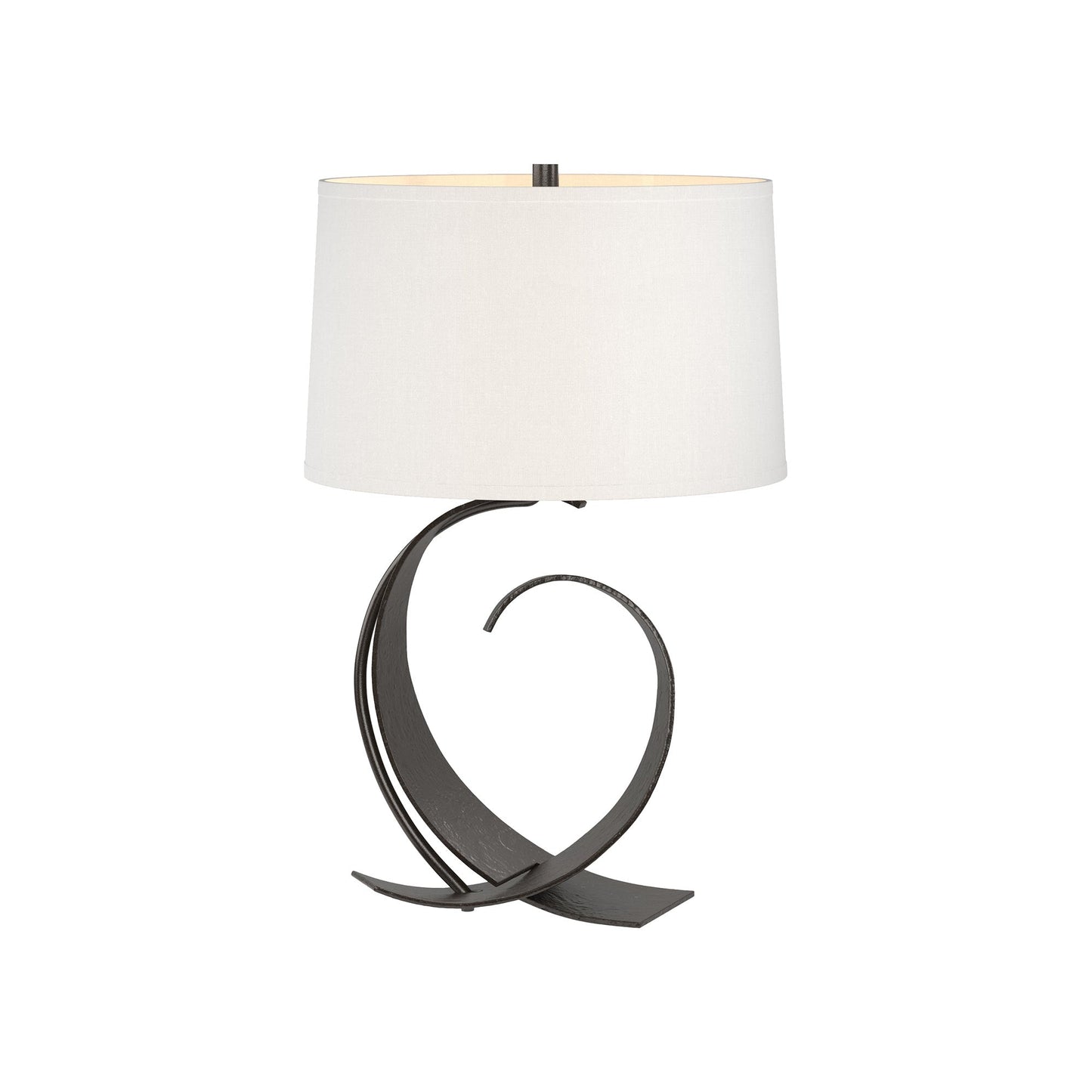 Fullered Impressions Table Lamp in Oil Rubbed Bronze/Natural Anna (Medium).
