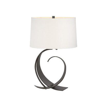 Fullered Impressions Table Lamp in Oil Rubbed Bronze/Natural Anna (Medium).