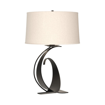 Fullered Impressions Table Lamp in Black/Flax (Large).