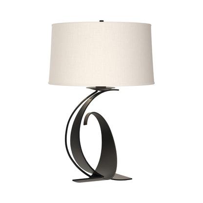 Fullered Impressions Table Lamp in Black/Natural Anna (Large).