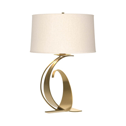 Fullered Impressions Table Lamp in Modern Brass/Flax (Large).