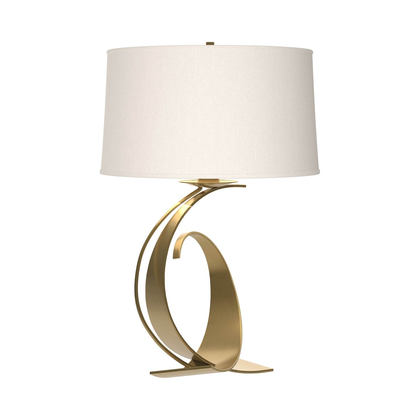 Fullered Impressions Table Lamp in Modern Brass/Natural Anna (Large).