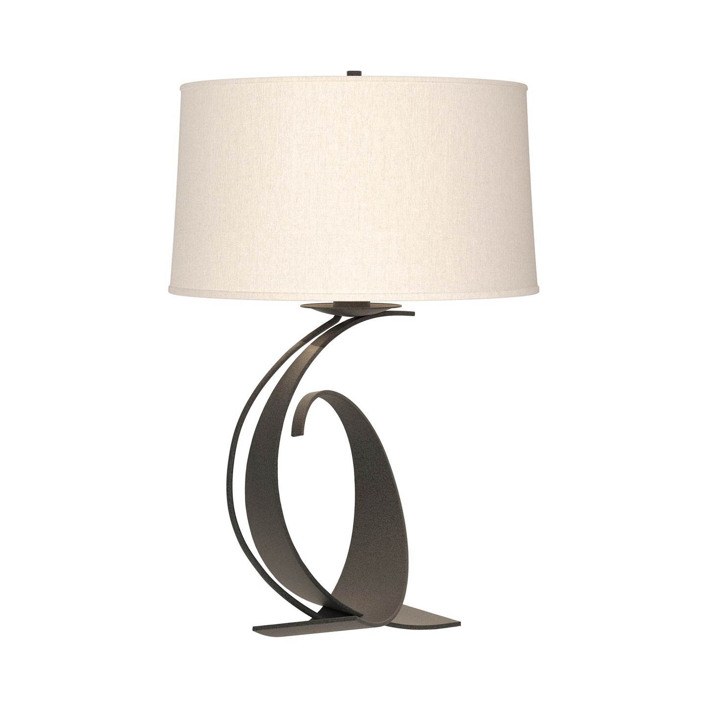 Fullered Impressions Table Lamp in Natural Iron/Flax (Large).