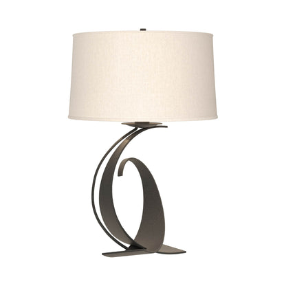 Fullered Impressions Table Lamp in Natural Iron/Flax (Large).