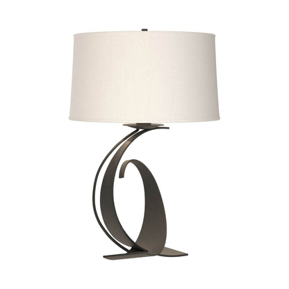 Fullered Impressions Table Lamp in Natural Iron/Natural Anna (Large).