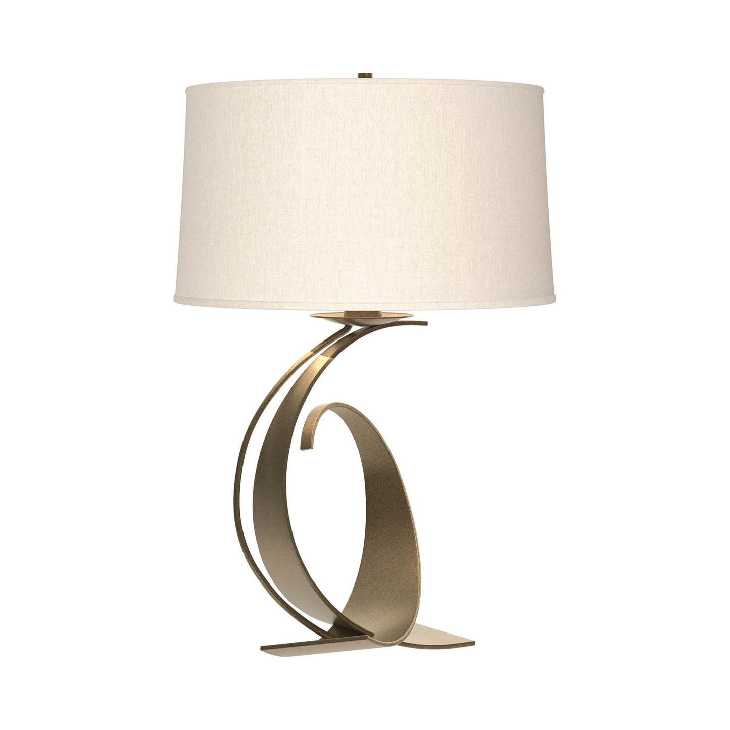 Fullered Impressions Table Lamp in Soft Gold/Flax (Large).