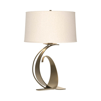 Fullered Impressions Table Lamp in Soft Gold/Flax (Large).