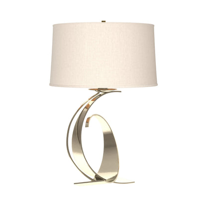 Fullered Impressions Table Lamp in Sterling/Flax (Large).