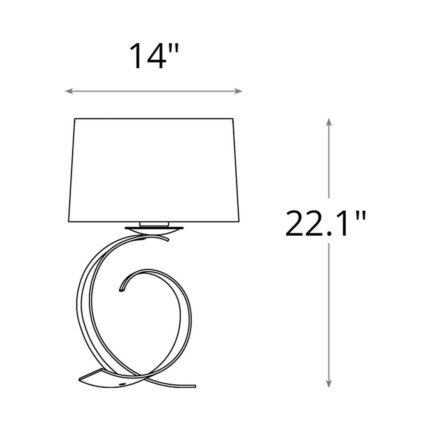 Fullered Impressions Table Lamp - line drawing.