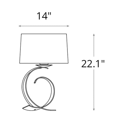 Fullered Impressions Table Lamp - line drawing.