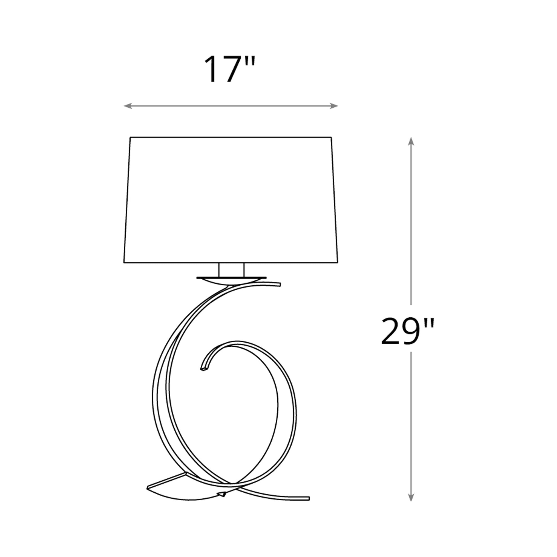 Fullered Impressions Table Lamp - line drawing.
