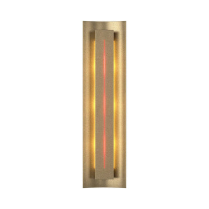 Gallery 217635 Wall Light in Soft Gold/Red Glass.