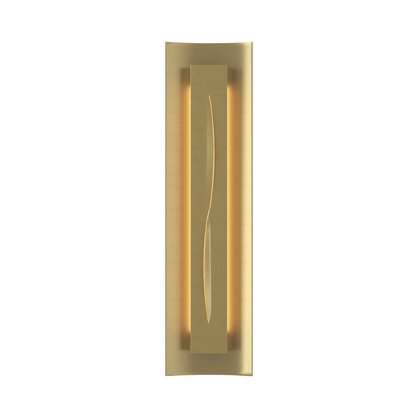 Gallery 217640 Wall Light in Modern Brass/Amber Glass.