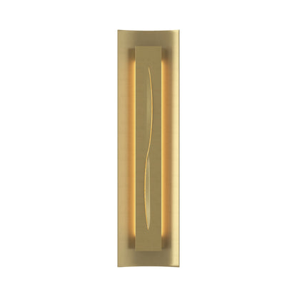 Gallery 217640 Wall Light in Modern Brass/Amber Glass.