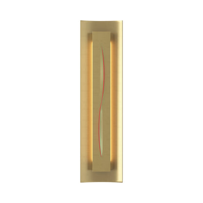 Gallery 217640 Wall Light in Modern Brass/Red Glass.