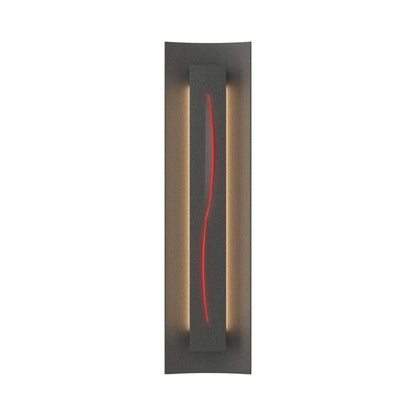 Gallery 217640 Wall Light in Natural Iron/Red Glass.