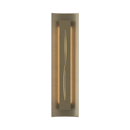 Gallery 217640 Wall Light in Soft Gold/Amber Glass.