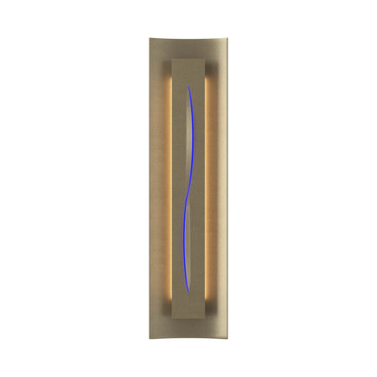 Gallery 217640 Wall Light in Soft Gold/Blue Glass.