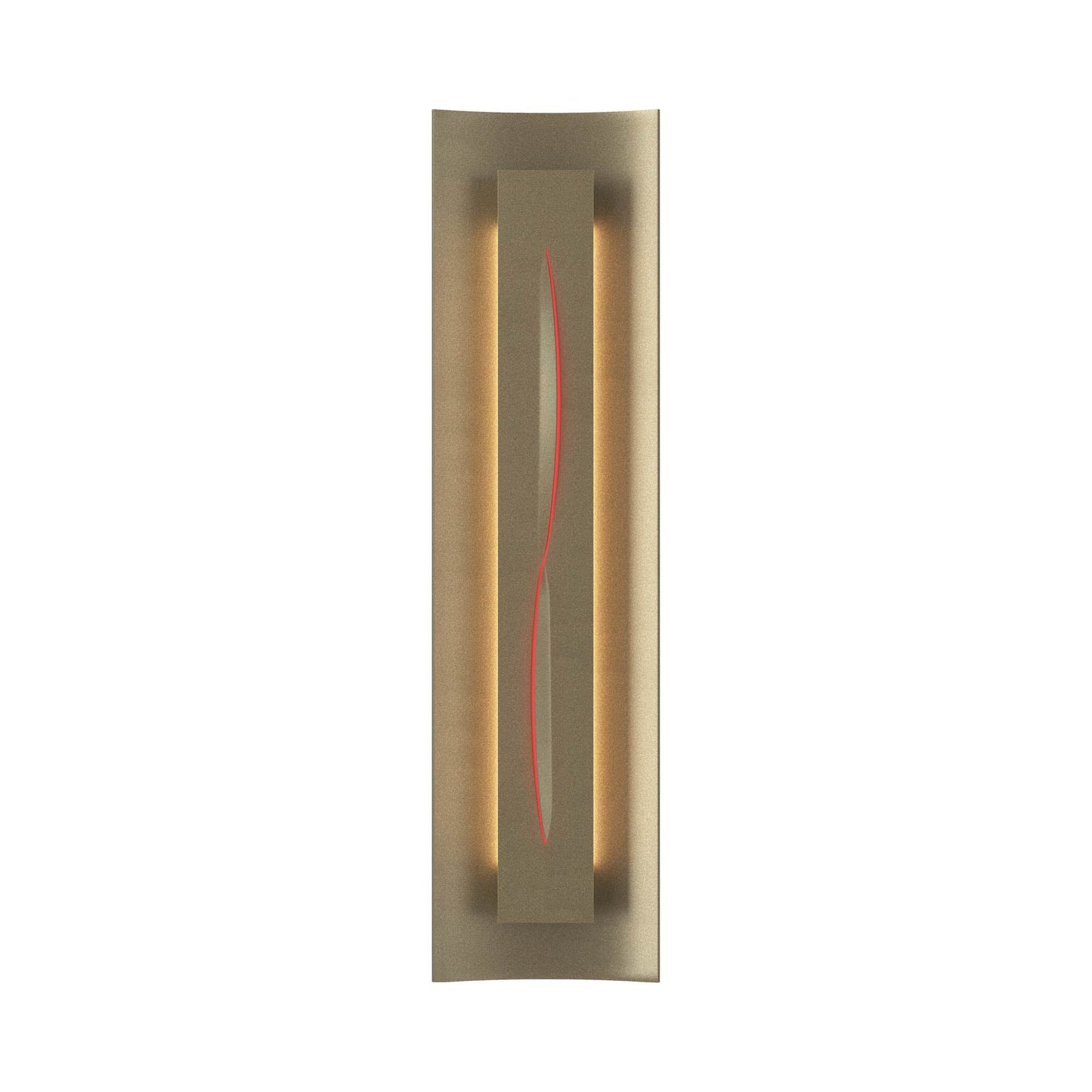 Gallery 217640 Wall Light in Soft Gold/Red Glass.