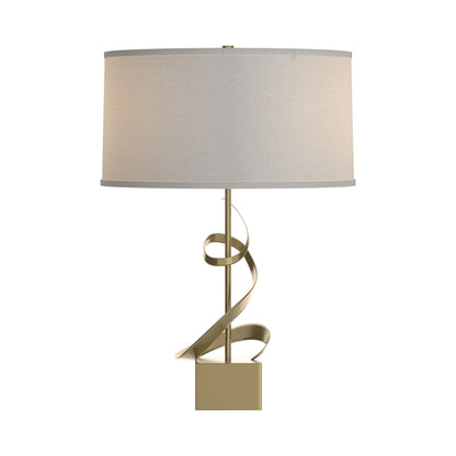 Gallery Spiral Table Lamp in Modern Brass/Flax.