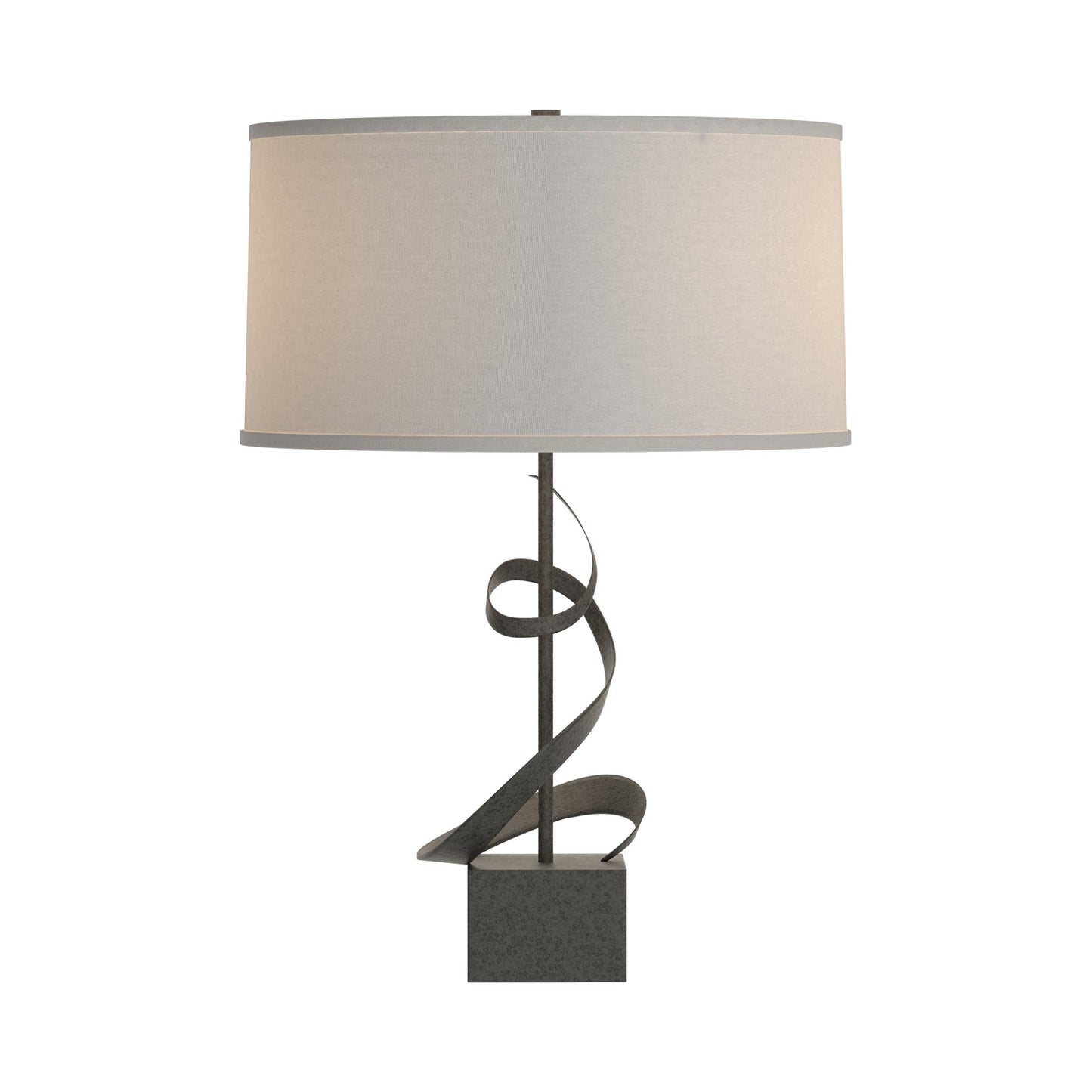 Gallery Spiral Table Lamp in Natural Iron/Flax.