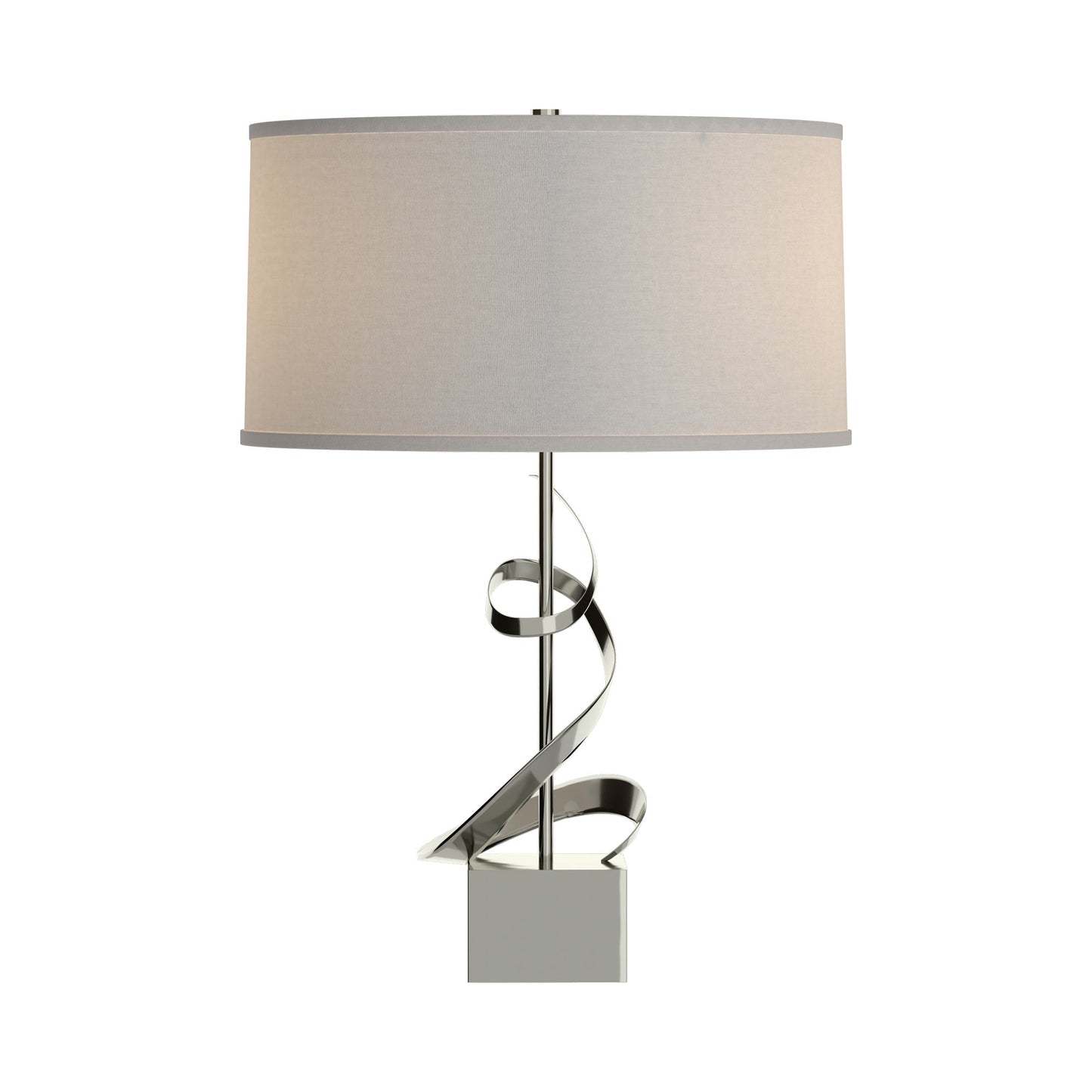 Gallery Spiral Table Lamp in Sterling/Flax.