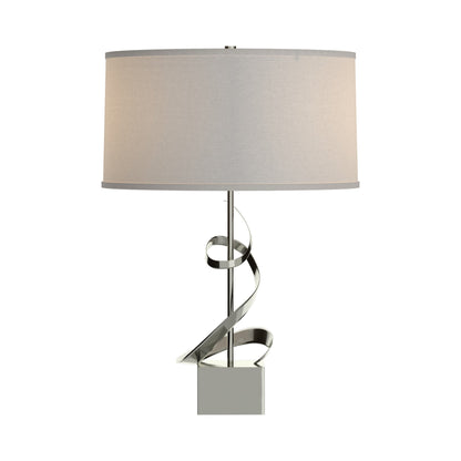 Gallery Spiral Table Lamp in Sterling/Flax.