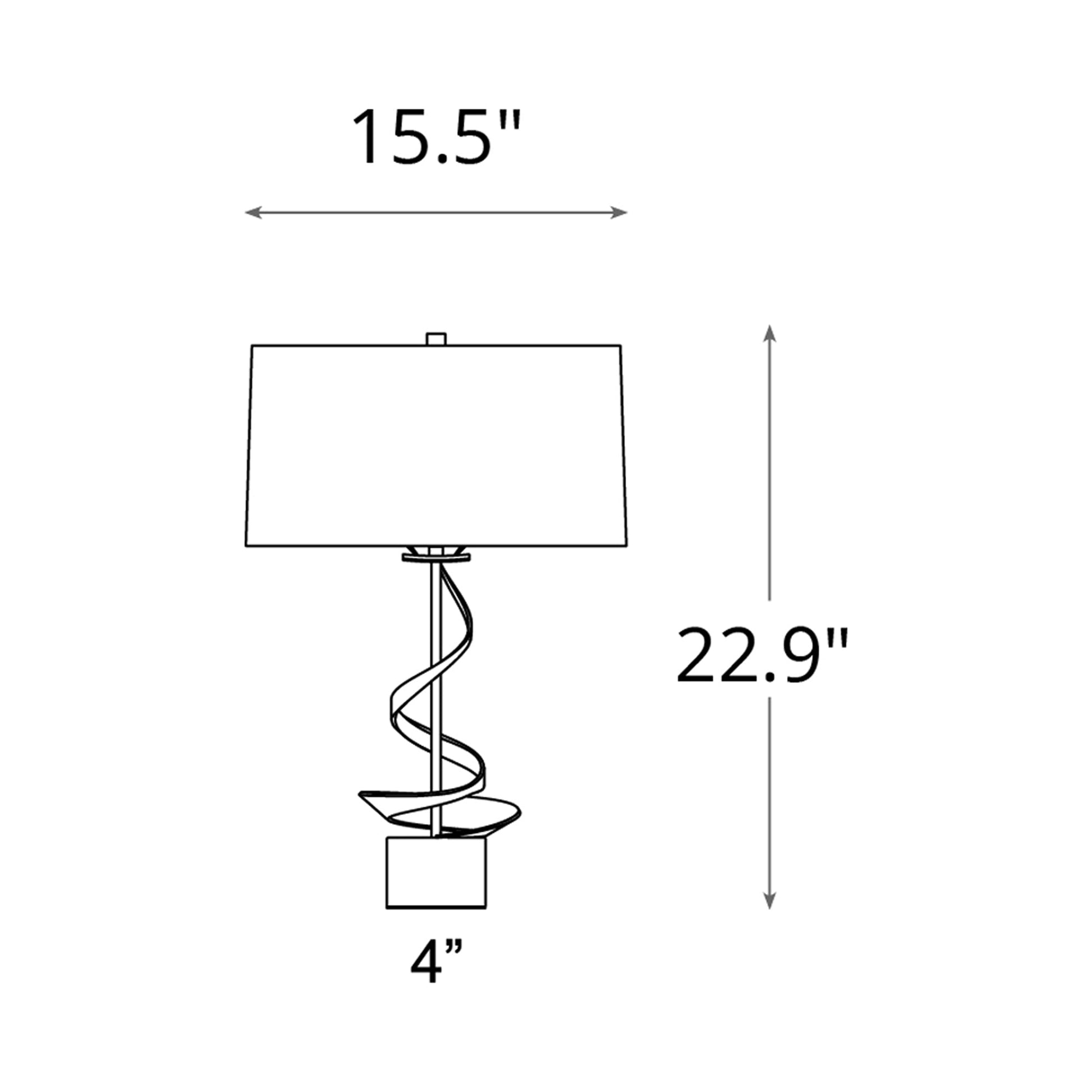 Gallery Spiral Table Lamp - line drawing.