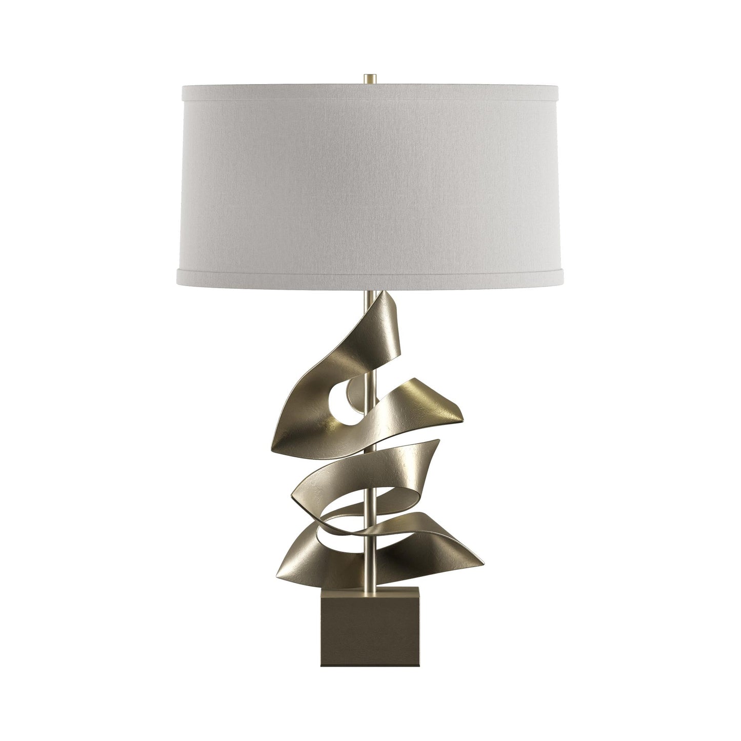 Gallery Twofold Table Lamp in Soft Gold/Flax.