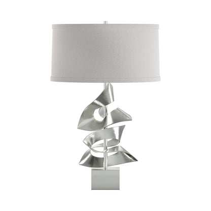 Gallery Twofold Table Lamp in Sterling/Flax.