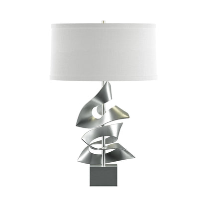 Gallery Twofold Table Lamp in Vintage Platinum/Natural Anna.