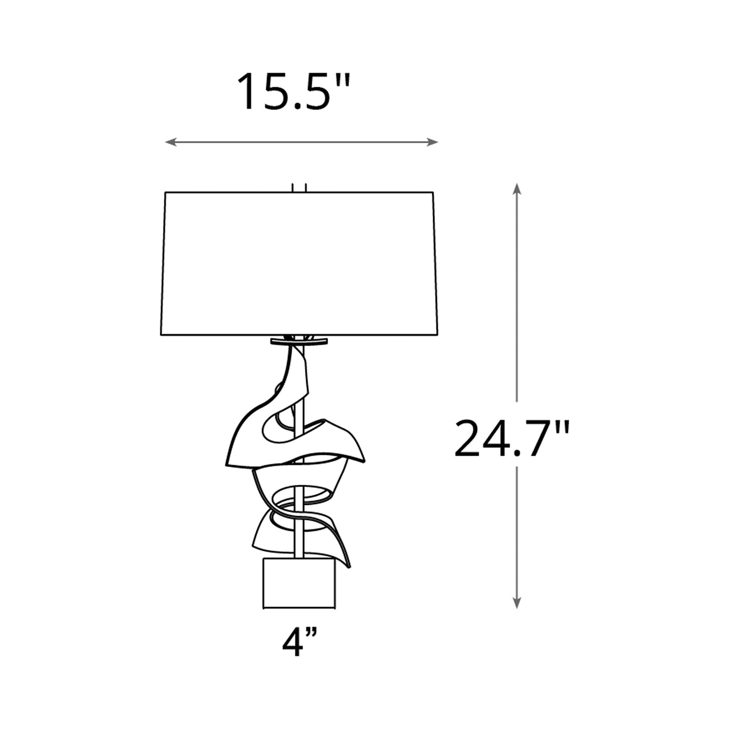 Gallery Twofold Table Lamp - line drawing.
