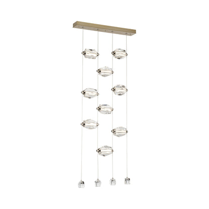 Gatsby LED Pendant Light in Modern Brass (9-Light).
