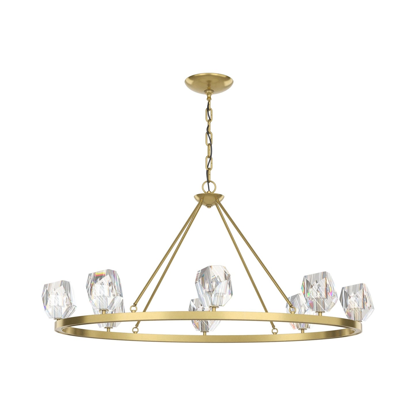 Gatsby Round Chandelier in Modern Brass.