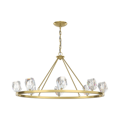 Gatsby Round Chandelier in Modern Brass.