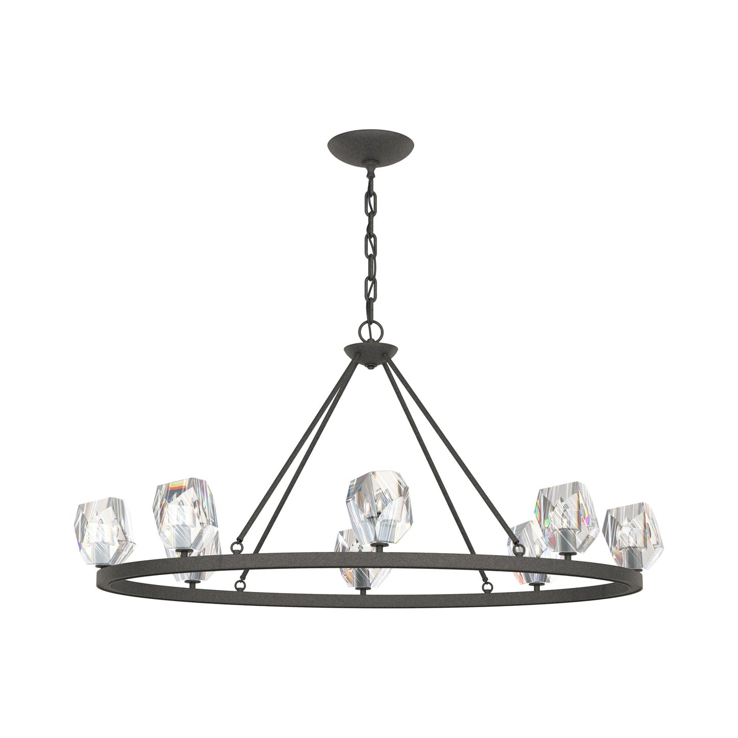 Gatsby Round Chandelier in Natural Iron.
