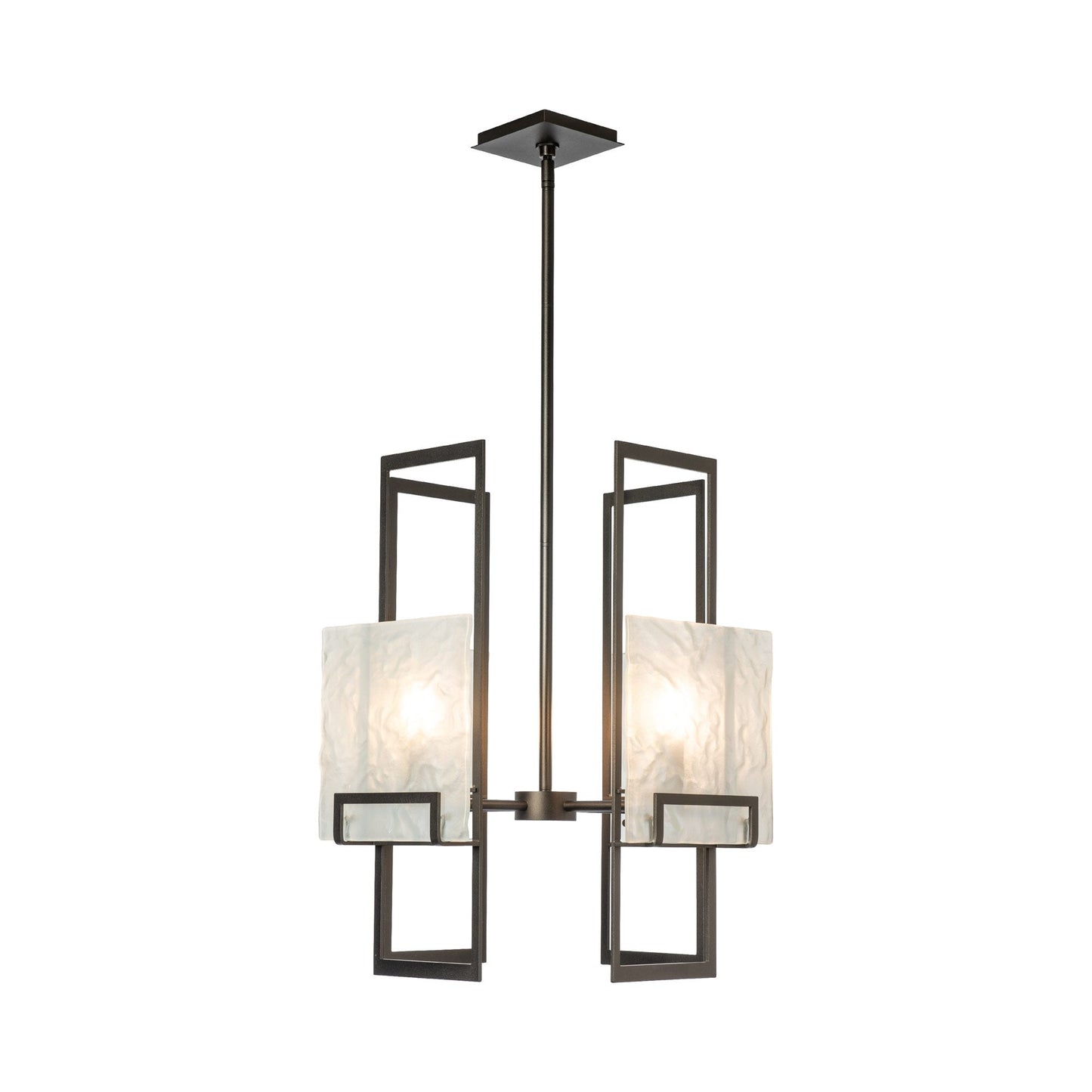 Geo Pendant Light in Oil Rubbed Bronze/Frosted Glass (4-Light).