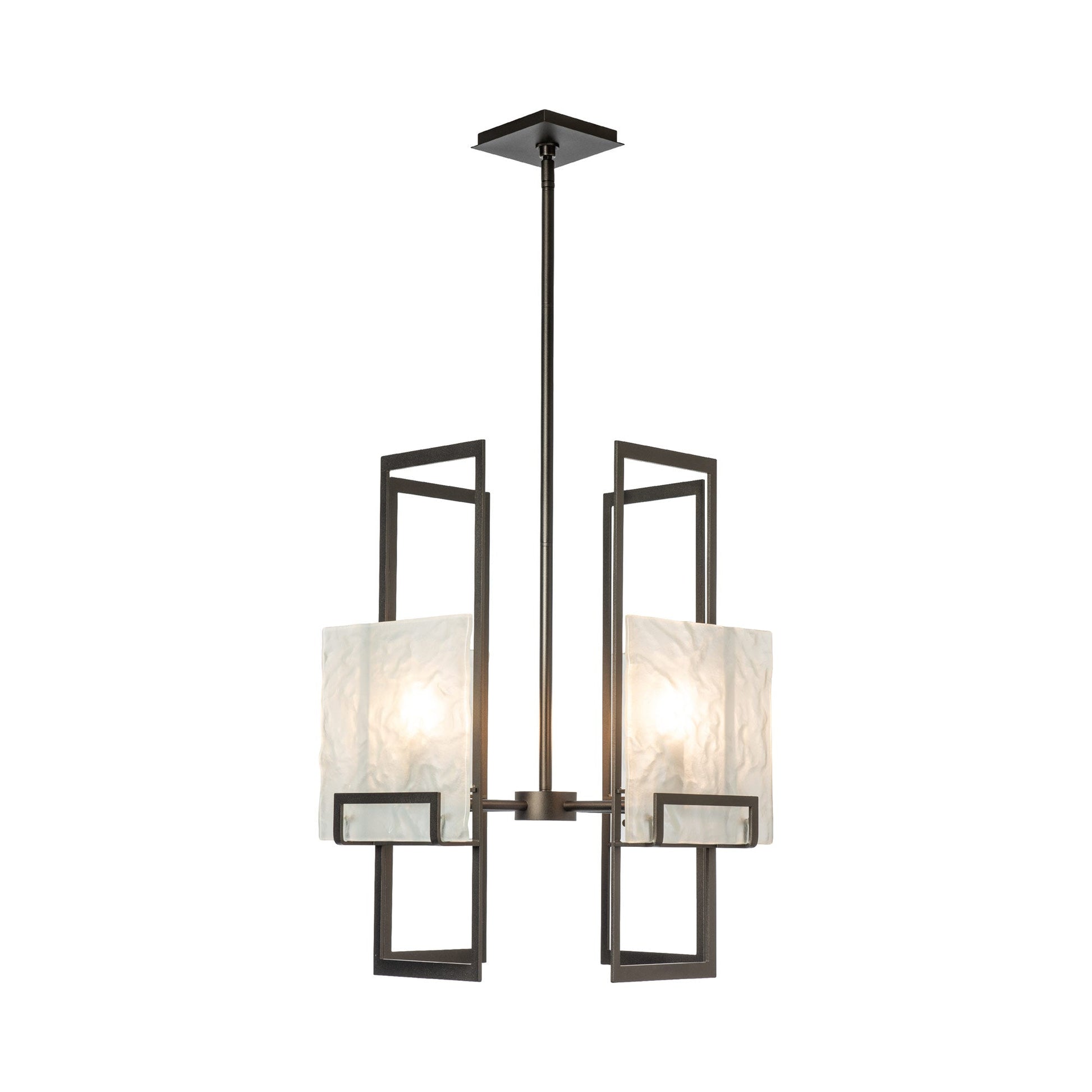 Geo Pendant Light in Oil Rubbed Bronze/Frosted Glass (4-Light).