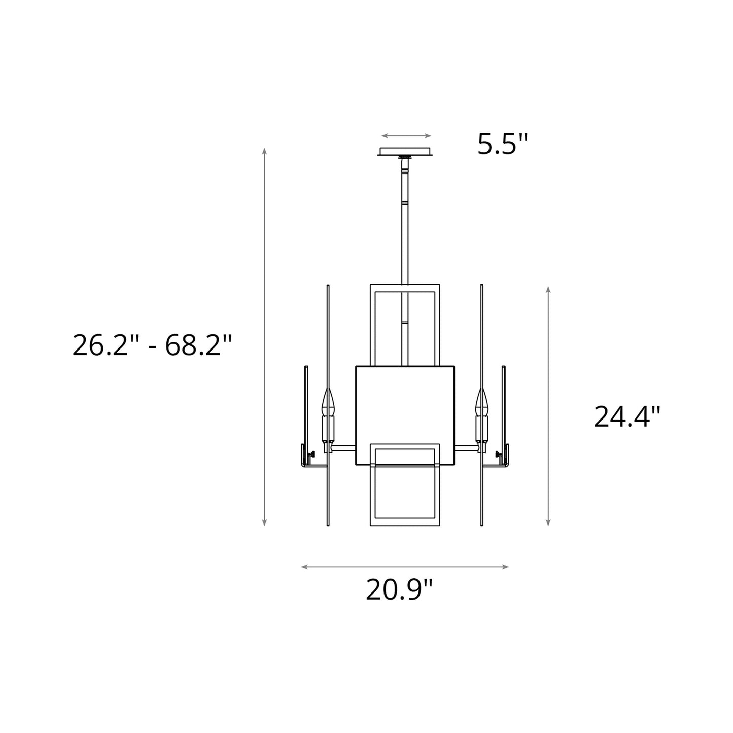 Geo Pendant Light - line drawing.