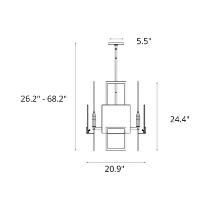 Geo Pendant Light - line drawing.