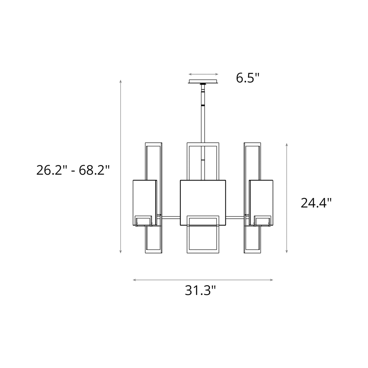 Geo Pendant Light - line drawing.