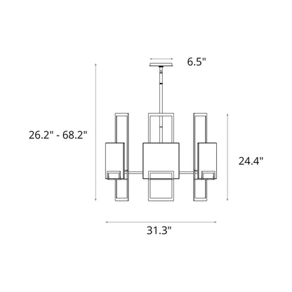 Geo Pendant Light - line drawing.